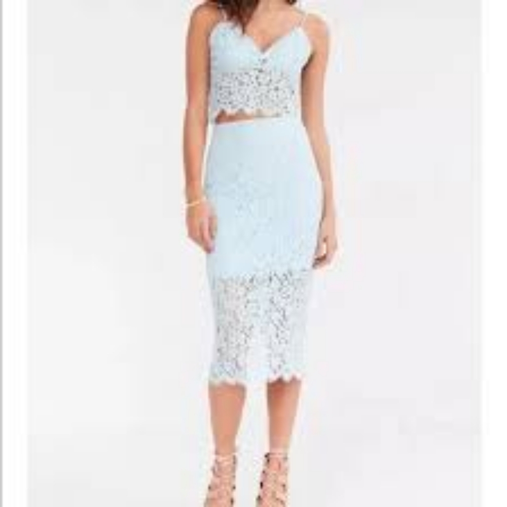 Bardot White Lace Sienna Skirt And Top Set Both Size 4/US Xs In Great Condotion